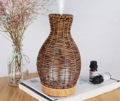 100ml Ultrasonic Essential Oil Cool Mist Rotan Vase Aromaterapi Diffuser
